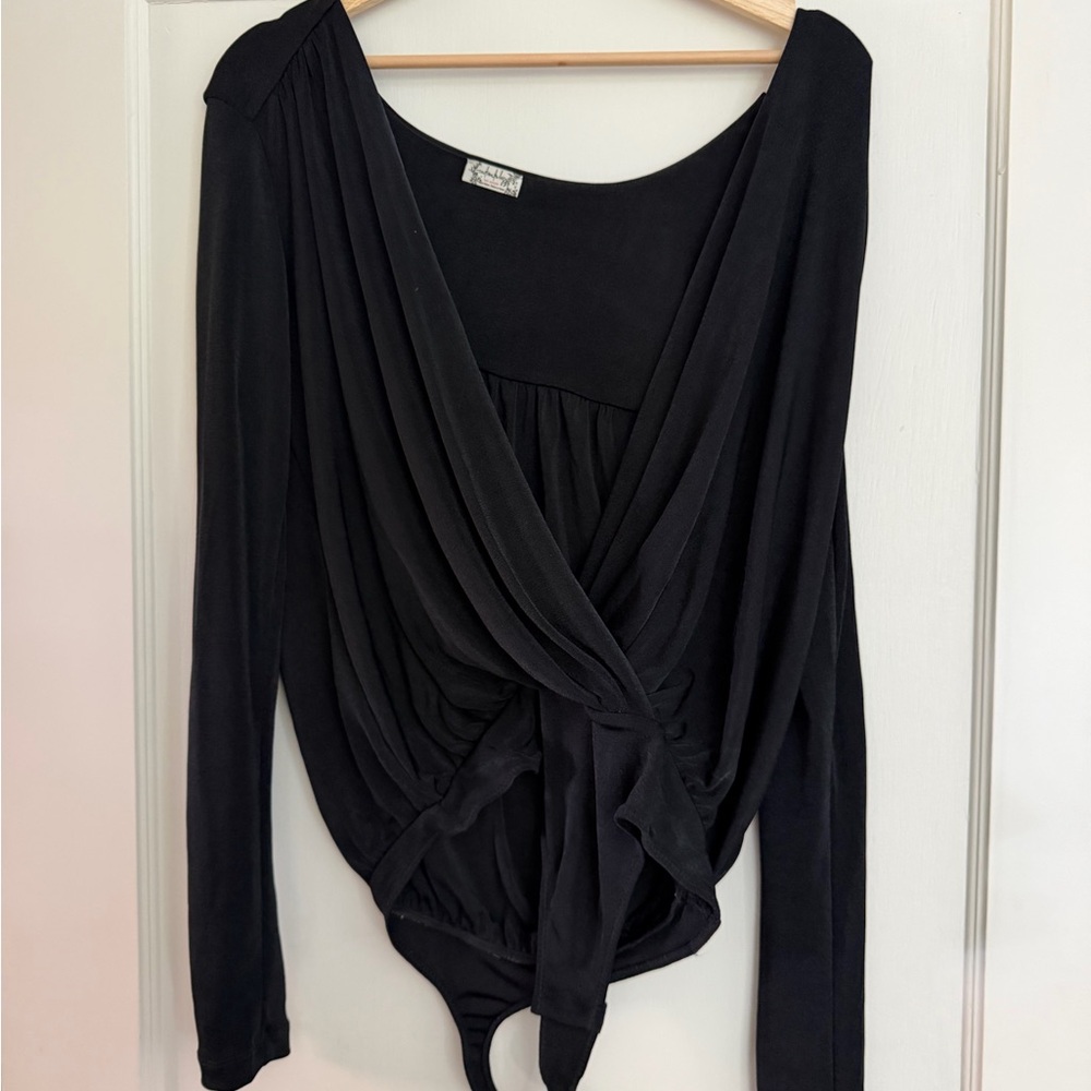 Free People Turnt Bodysuit in black